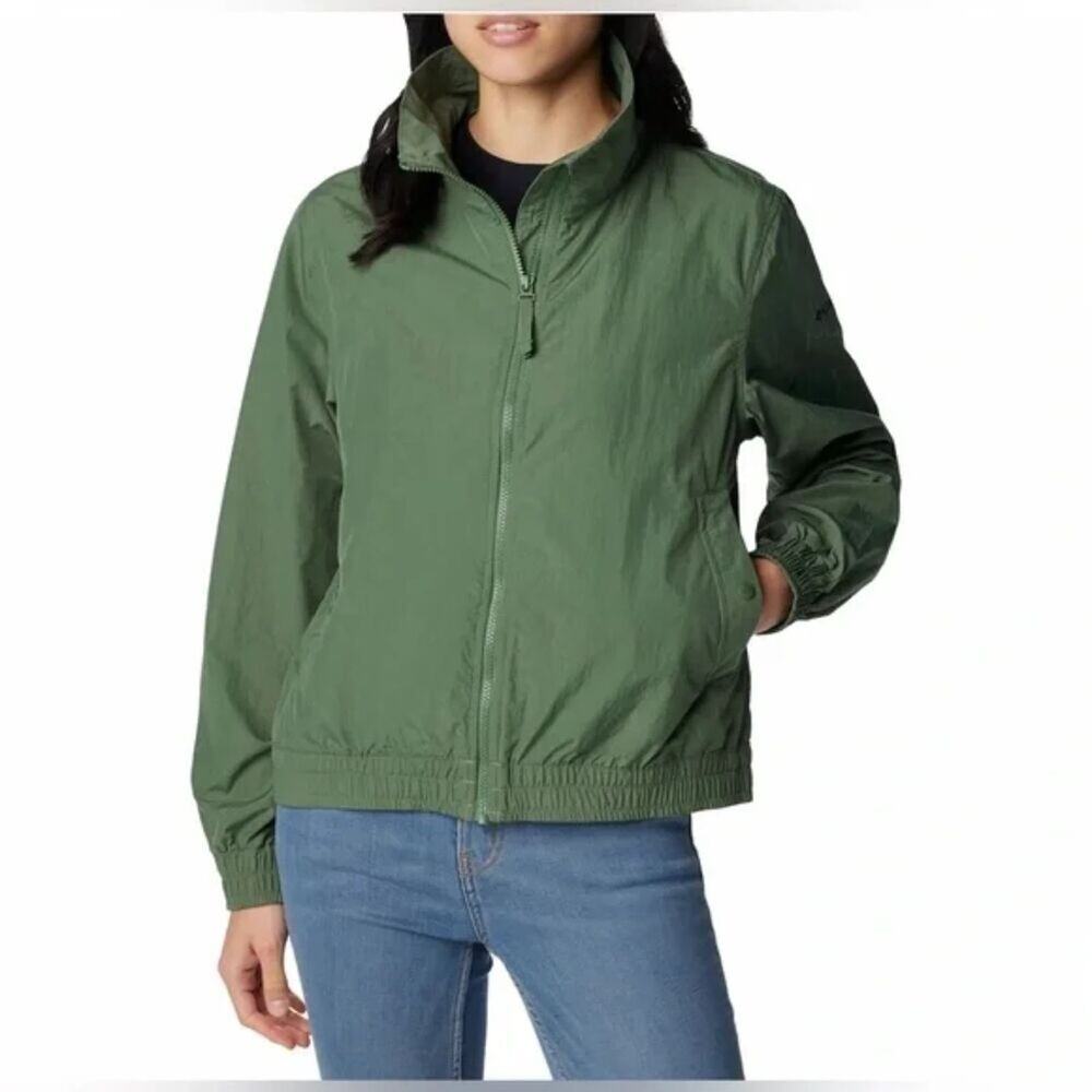 Columbia Women's Time is Right Windbreaker Jacket Olive Size Small NWT
